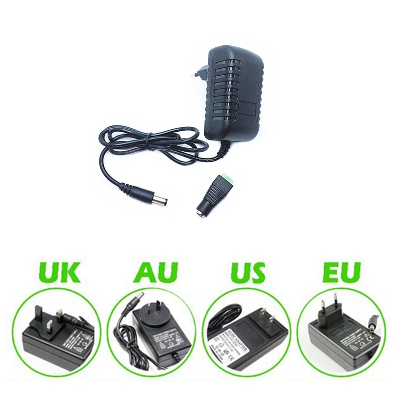 110-240 V AC Naar DC Adapter 12 V 2A Power Adapter Oplader Universele Switching Supply 12 Volt LED licht Strip Plug + Connector