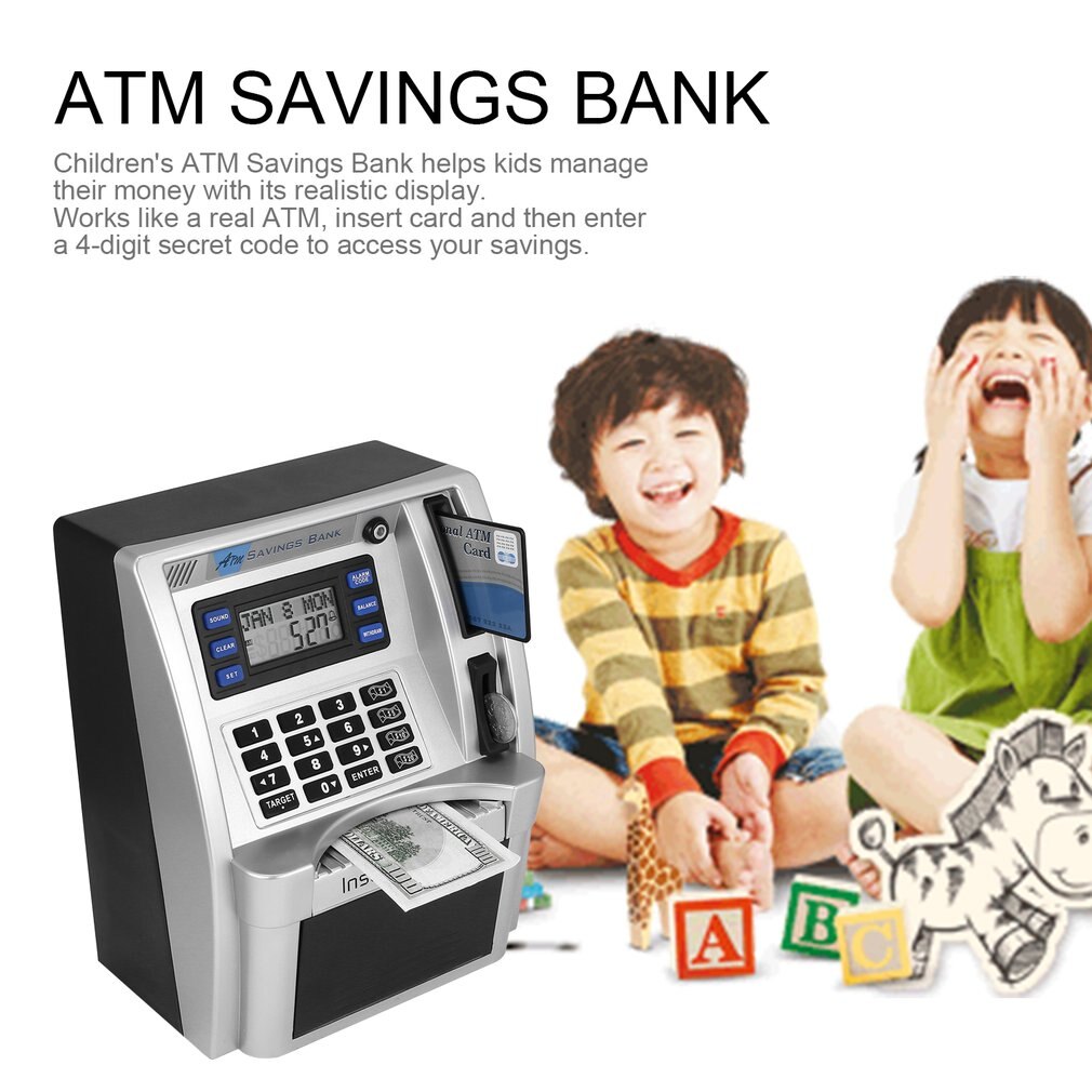 Atm Besparingen Bank Speelgoed Kids Talking Atm Spaarbank Insert Rekeningen Perfect Voor Kinderen Dollar Valuta Detector