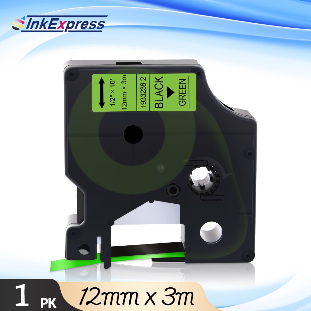 7 Colors 12mm Glitter Tape For DYMO D1 Glitter Label Tape Printer Ribbon 2056094 2056091 For DYMO LabelManager 160 Label maker: Fluorescent Green