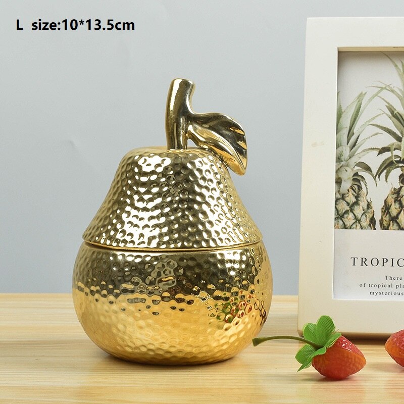 Ceramic Pineapple Storage Tank Aromatherapy Candle Storage Container Dustproof Cover Sugar Crafts Desktop Ceramic Jar and Lid: F-L