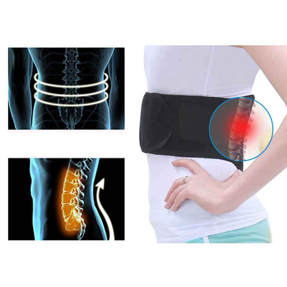 Gobygo verstelbare taille toermalijn zelfverwarmende magnetische therapie rug taille ondersteuningsgordel lendensteun massageband gezondheidszorg