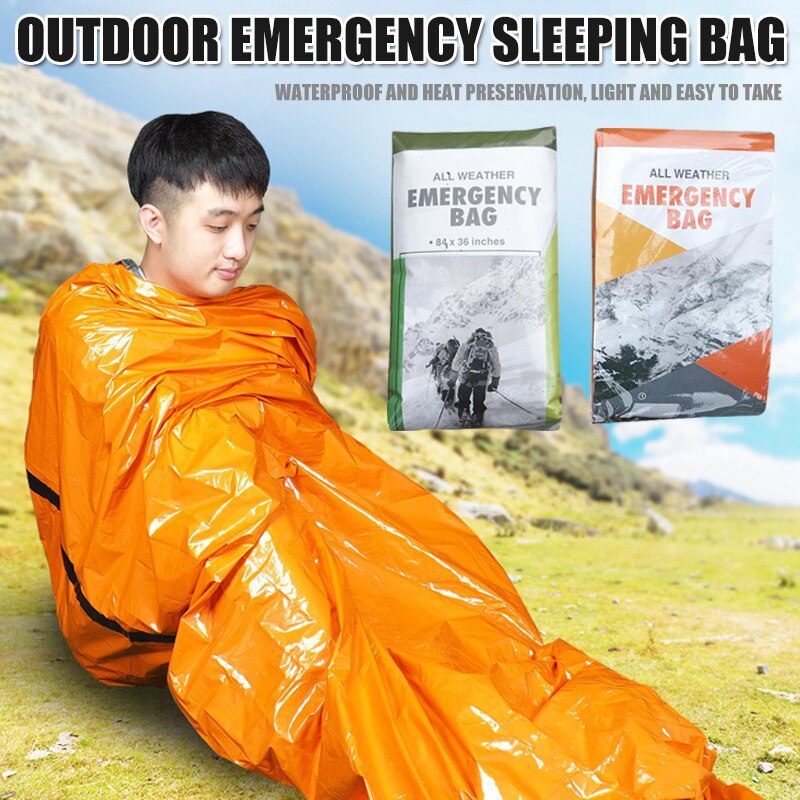 Draagbare Waterdichte Ultralight Pe Emergency Slaapzak Warm Herbruikbare Tas Voor Outdoor Camping B2Cshop