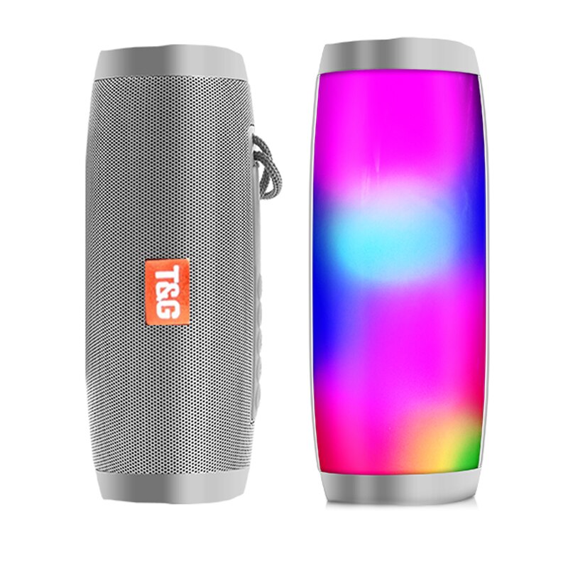 Speaker Draadloze Bluetooth Speaker Draagbare Outdoor Kolom Waterdichte Bass Sound Box Hifi Tf Fm Radio Met Led Licht: TG157-Gray