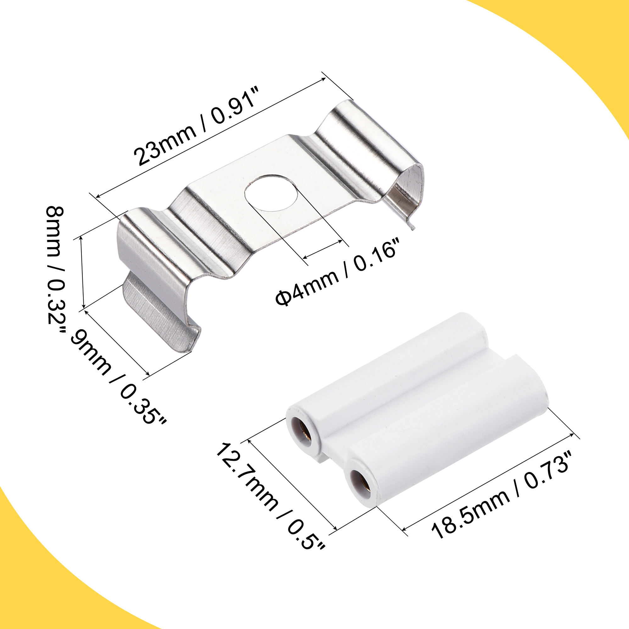 Uxcell T4 Clips Beugel Led Tl-buis Houder Met 2 Pin Connectors