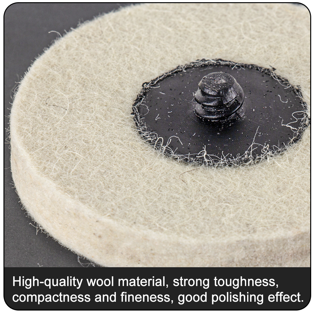 50Mm/75Mm Wol Polijsten Wiel Buffing Pads Quick Change Vilt Polijstschijf Roll Rock Voor Rotary Tool schurende