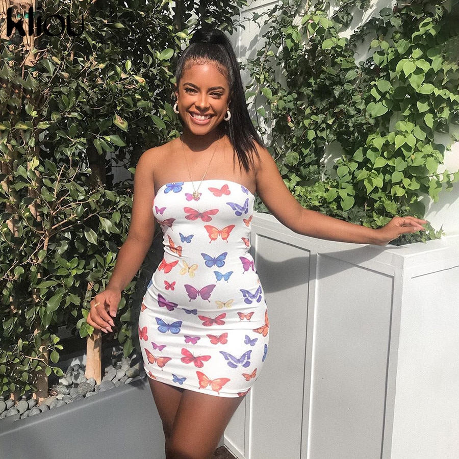 Kliou sommer kleidung für frauen sommer neue bogen drucken Mini kleid liebsten dünne ärmellose weibliche elastische Höhe schlank Outfit