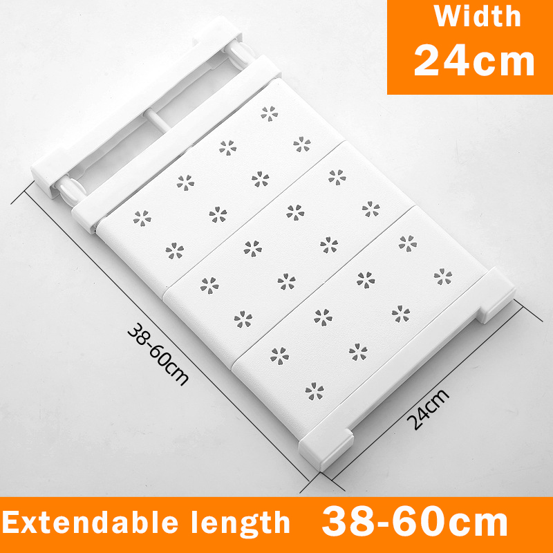 Adjustable Closet Organizer Storage Shelf Wall Mounted Kitchen Rack Space Saving Wardrobe Decorative Shelves Cabinet Holder: Ivory