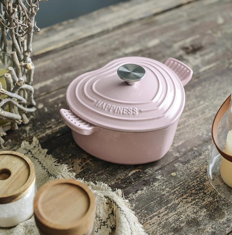 Steelpan Emaille Pot Non-stick Pot Hartvormige Kookgerei Gietijzeren Pot Keuken Accessoires Koken Gereedschap