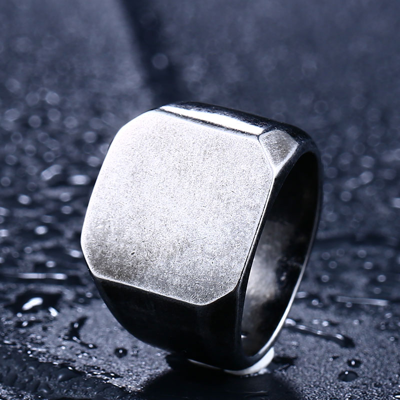 Beier vintage 316l ring i rustfrit stål gammel stil enkel ring til mænd antikke smykker llbr 8-453r