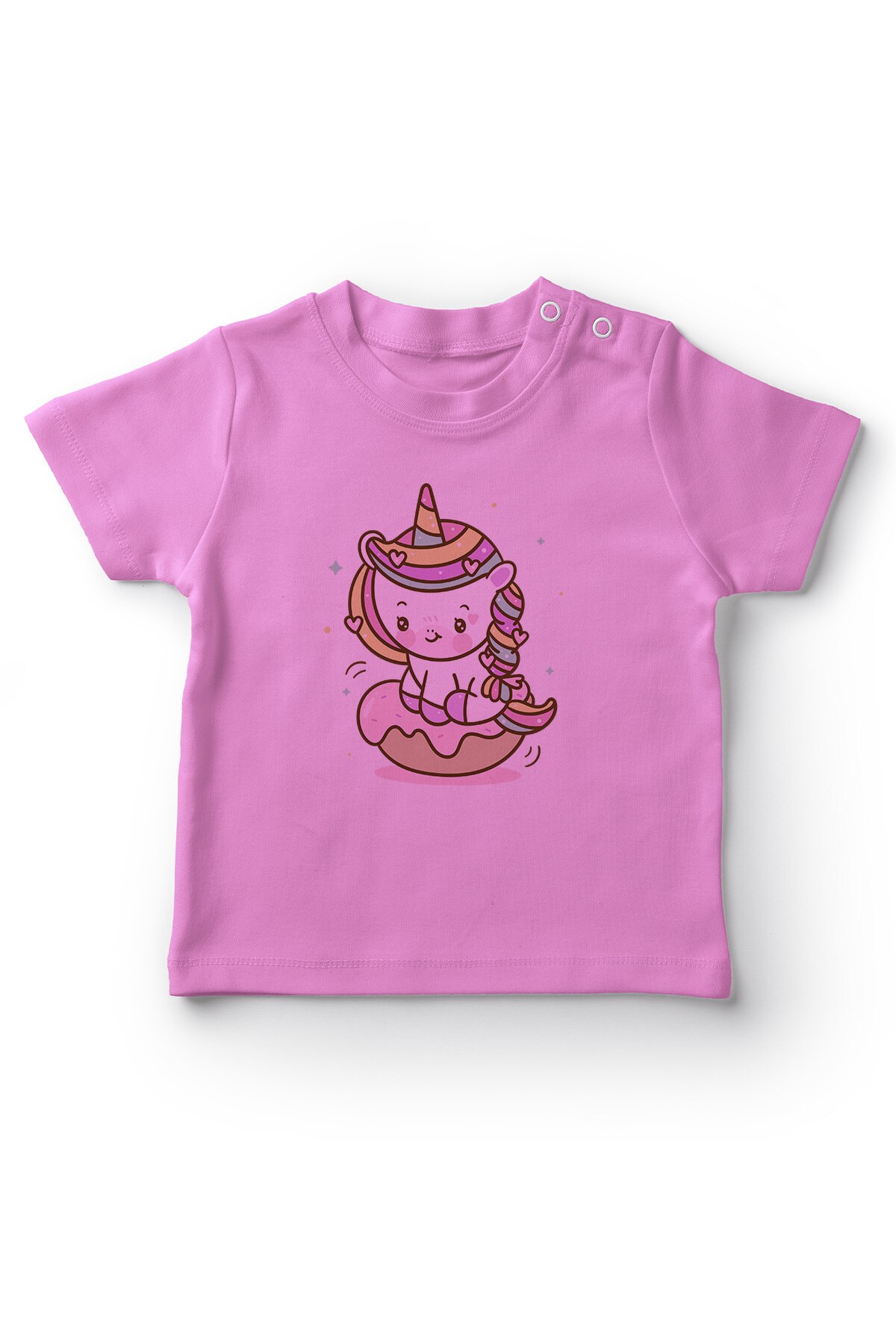 Angemiel Baby Donut Unicorn On Girl Baby T-Shirt Pink
