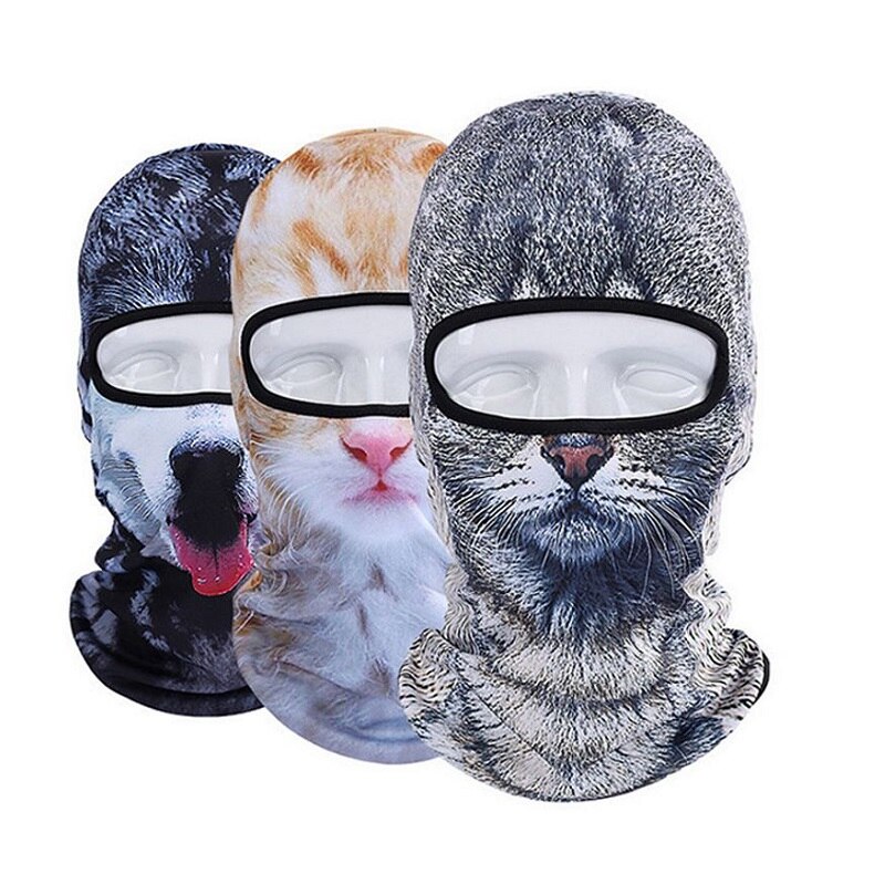 Cagoule animale 3D chien de chat | Vélo, Snowboard, bonnet Skullies, casque, doublure, chapeau d'hiver, masque complet pour femmes et hommes