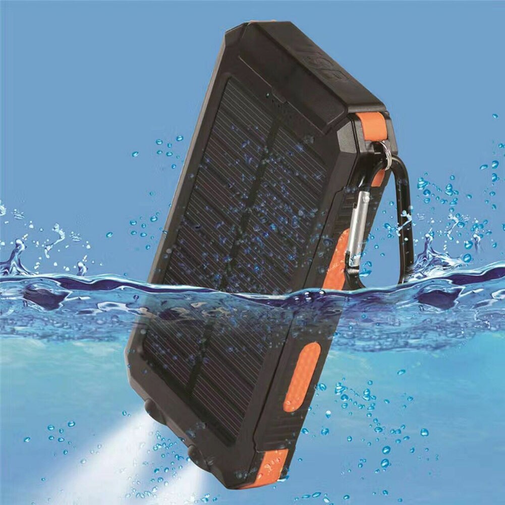 1.5W 5V 2.1A 1A Waterproof LED Light Dual USB DIY Solar Power Bank Case Kits Battery Charger External Box Flashlight Plastic