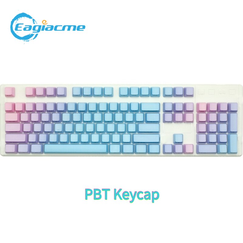 Teclas de gradiente PBT OEM para teclado mecánico, 104 teclas, grabado lateral opaco, teclas universales para teclado de juego, interruptor MX