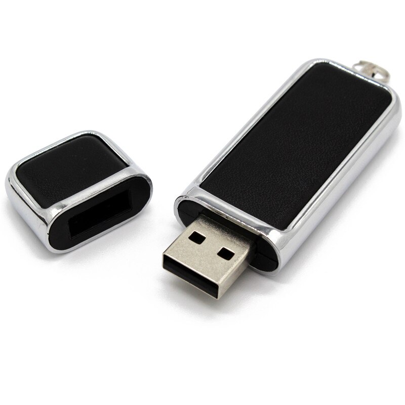 TEXT ME-Unidad Flash USB 2,0 de cuero, capacidad real, , 64GB, 4GB, 8GB, 16 GB, 32GB, especial: 64 GB / Black