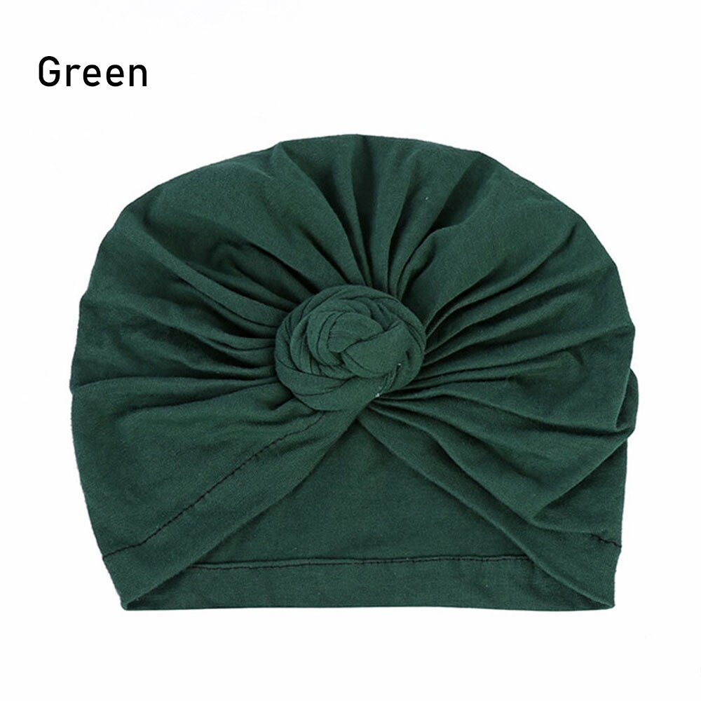 Headwrap Pre-Tied Bonnet Turban Caps for Baby Kids Chemo Hat Cotton Headscarf Baby Girl Headband Chemotherapy Cap: Green