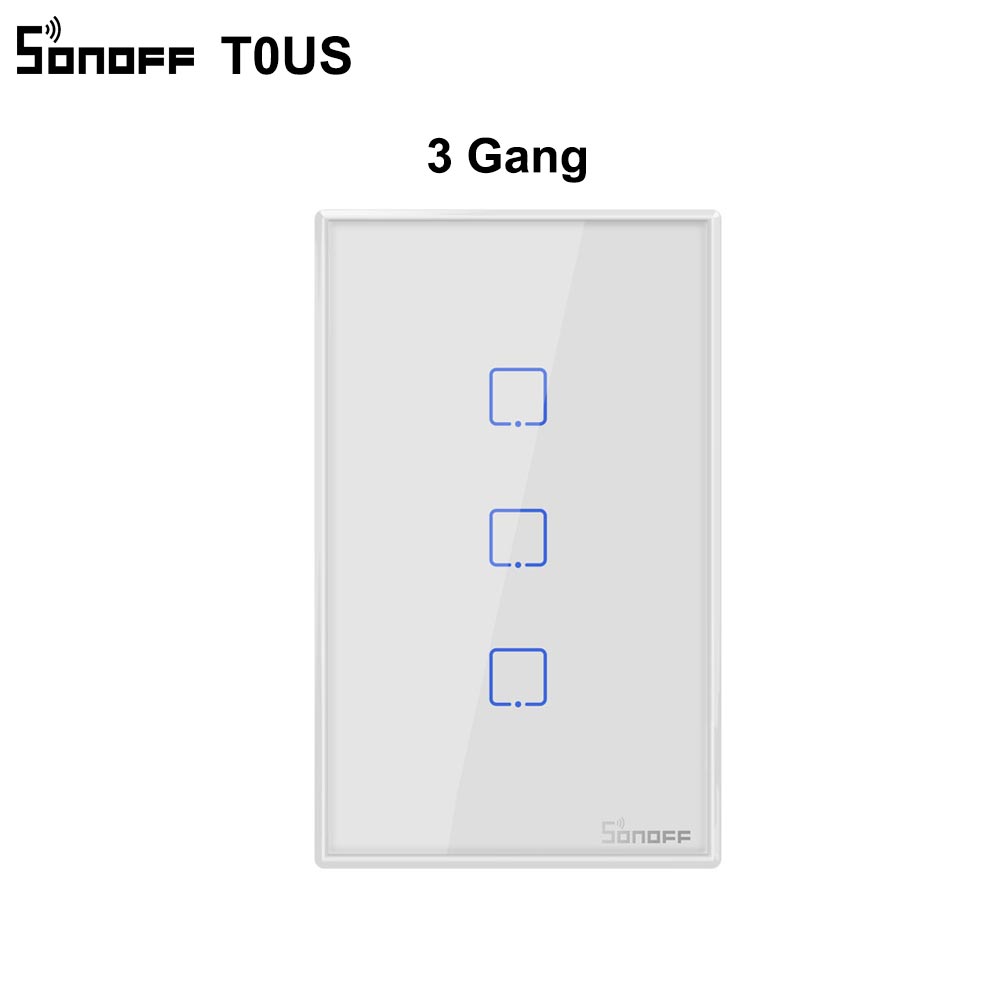 SONOFF T0US TX Wifi Smart Wall Light Switch Timer 1/2/3 Gang Support Voice/APP/Touch Control Works With Alexa Google Home IFTTT: 3 gang