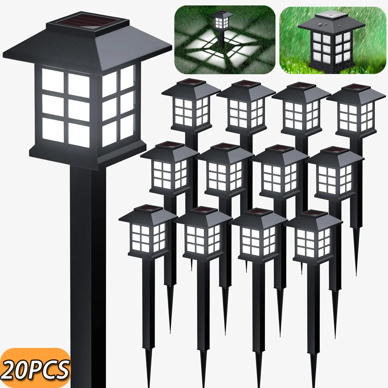 LED Solar Tuinpad Verlichting - IP65 Waterdicht - Decoratie voor Tuin, Pad, Oprit, Terras