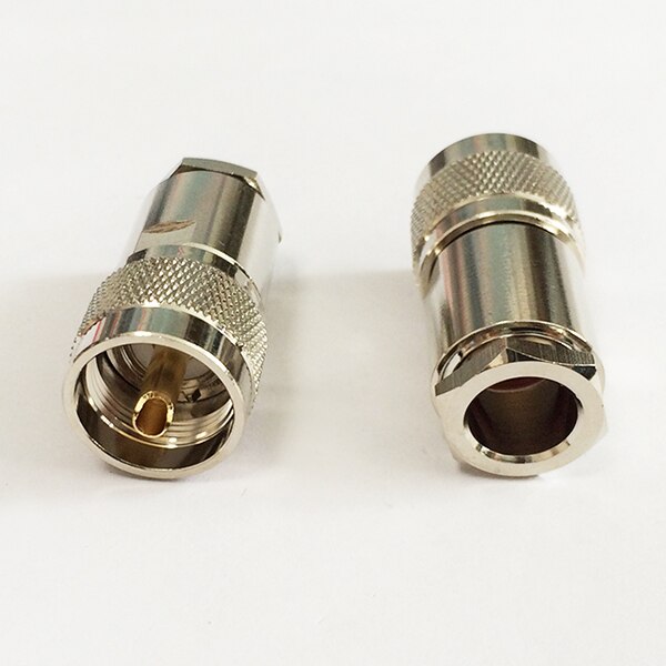 1 pc Novo UHF Plugue Macho Conector Conversor Com Para RG8, RG213, LMR400 Nickelplated Reta Atacado