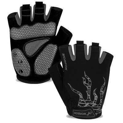 Transpirable bicicleta Guantes De medio dedo Guantes De Ciclismo bicicleta De carretera guante Guantes para moto bicicleta para deportes De bicicleta Guantes: Gris / XXL