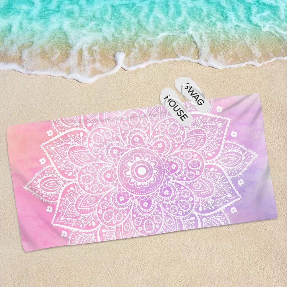 70*140 Boho Mandala Surf Poncho Microfiber Badhanddoek Strand Handdoeken Snel Droog Strand Mat Volwassen Strand Handdoeken Vrouwen bloemen Cover Ups: ST-XCMTL01-9