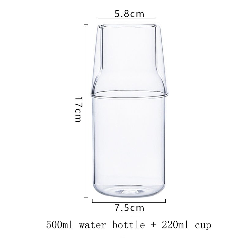 Mini Glass Water Bottle Set Heat-Resistant Juice Container Beverage Jugs Flower Tea Pot Milk Cups Home Supplier Bar Drinkware: 500ml