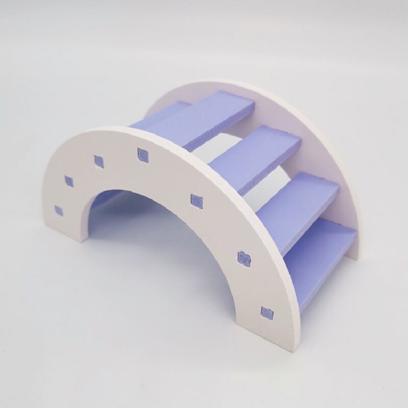 1PCS Hamster Toys Wooden Rainbow Bridge Toys Small Animal Activity Climb Toy DIY Hamster Cage Accessories Pet Supplie: plum