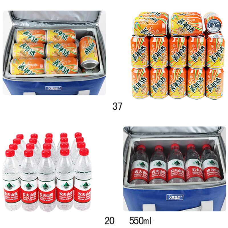 22L leak proof cooler bag large size thermal picnic lunch box vehicle insulation ice pack food drinks wine insulated cool bag