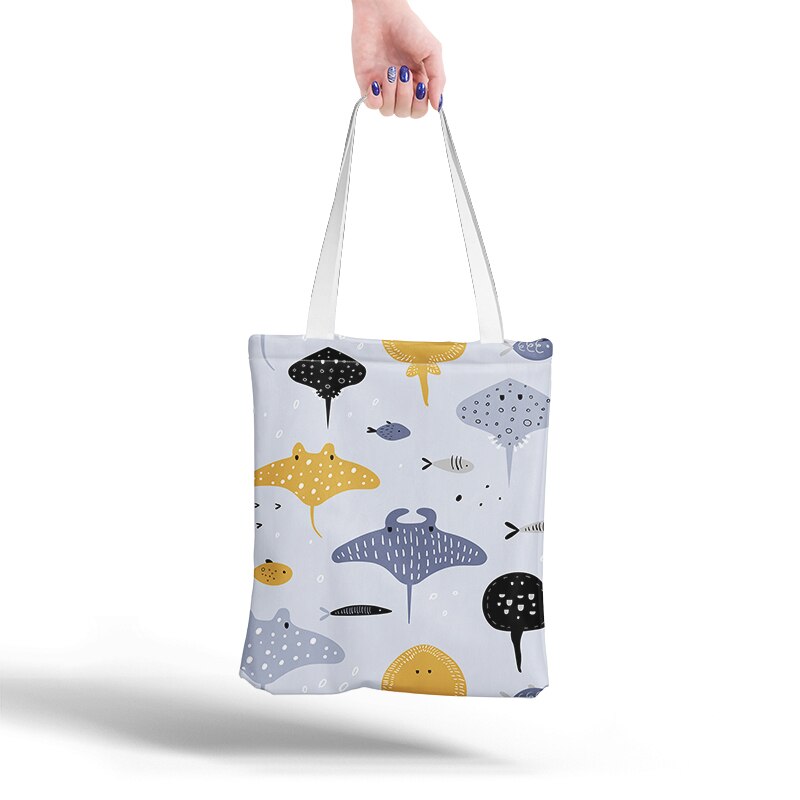 Mode Canvas Tas Casual Brand Vrouwen Tote Schoudertassen Canvas Dames Herbruikbare Eco Shopping Opvouwbare Doek Bag: Style3