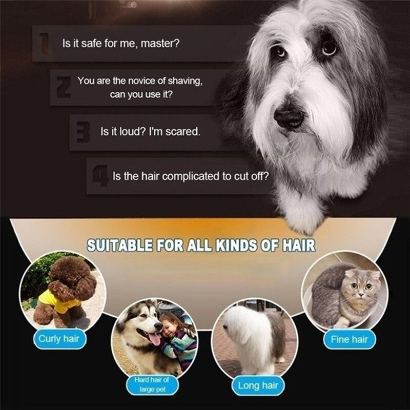 Pet Dog Grooming Kit clipper Electrical Trimmer Rechargeable Grooming Cordless Hair Tool Haircut Shave Machine Set