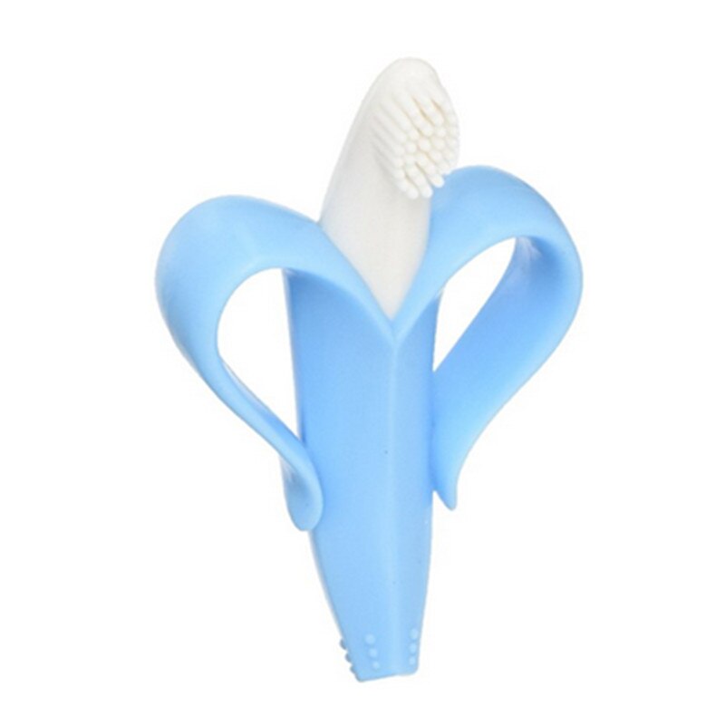 Safe Baby Teether Toys Baby Cute Crib Rattle Bendable Activity Training ToothBrush Toy Cheapest And Environmentally: Blue