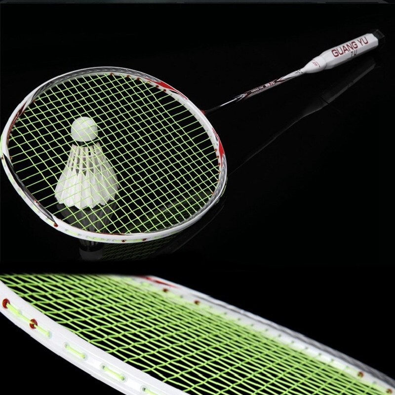 2022 Carbon Fiber Racket Lightweight Badminton Racket 7U Full Carbon Badminton Racket Single Shot with Bag