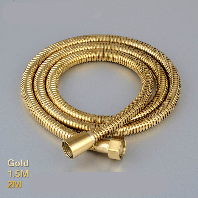 5M 304 Rvs Douche Slang Kraan Slang Flexibele Doucheslang Dikke Siliconen Badkamer 3 Meter Douche slang: Titanium / 1.5m