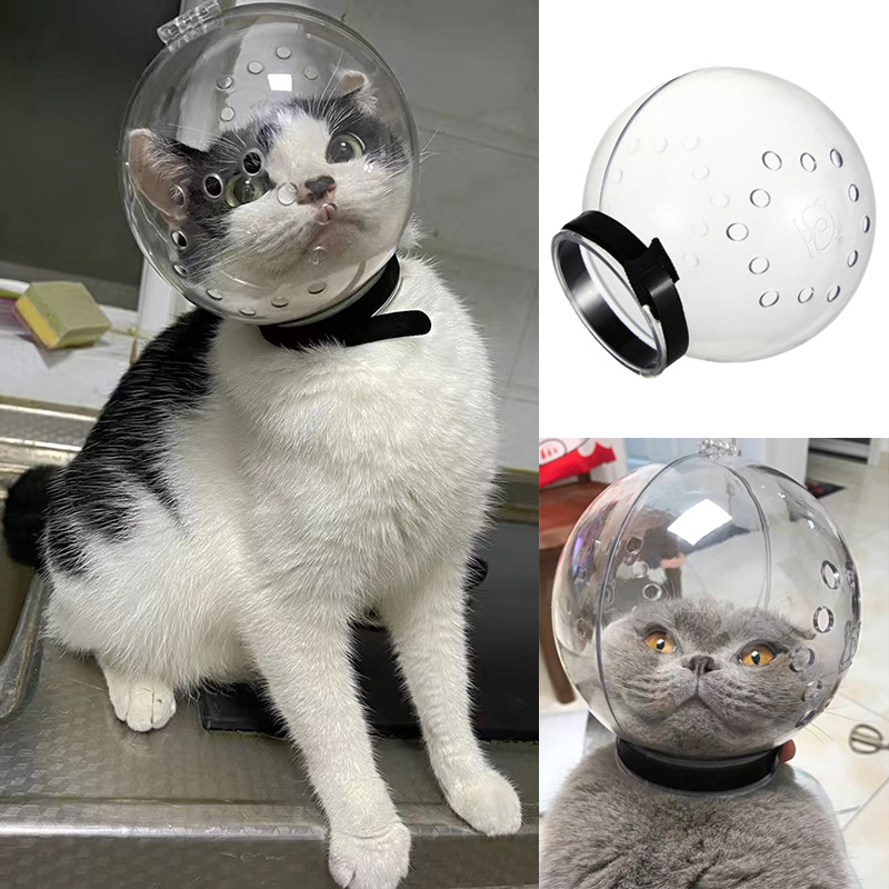 Cubierta de aseo para gatos con Bola Espacial transpirable, máscara de bozal para gatos, gatito, recorte de uñas, baño, sombrero de seguridad antimordedura, suministros
