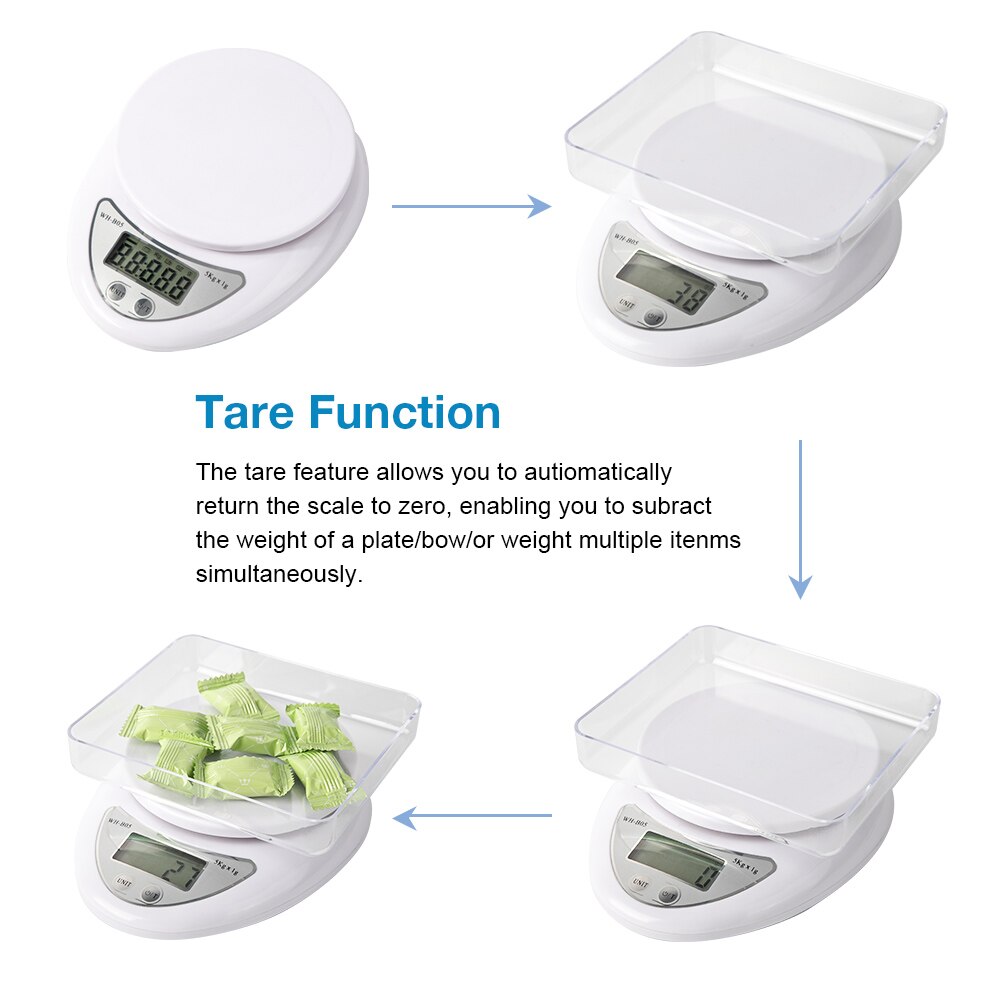 5kg Portable Kitchen Scale Digital Scale For Precise Cooking Baking Balance LED Electronic Scales