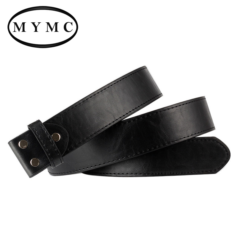 MYMC-Cinturón de cuero sintético sin hebilla para hombre, accesorios de cinturón de bricolaje, cinturones universales para exteriores, banda de cintura hecha a mano de 3,8 cm de ancho
