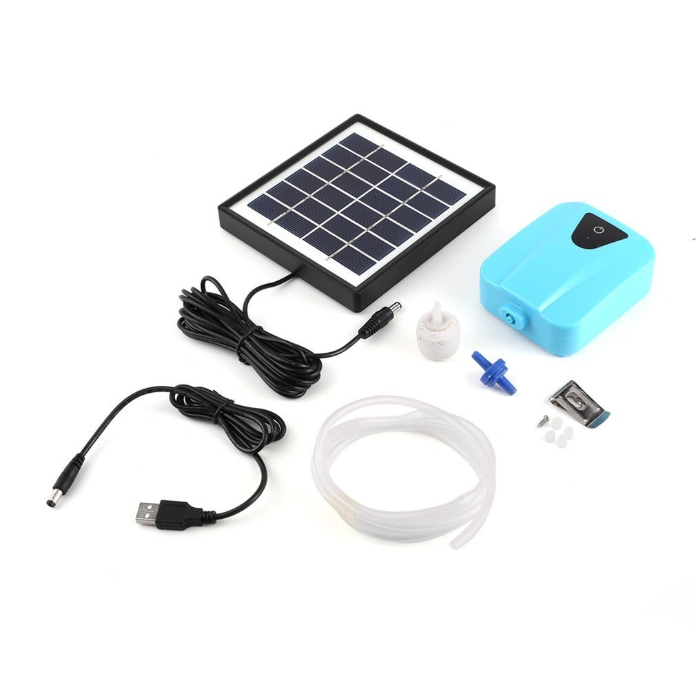 Solar Powered Oxygenator Solar Powered Charging Water Aquarium Air Pump Plant Fish Tank Oxygen Air Compressor Aerator Air Maker