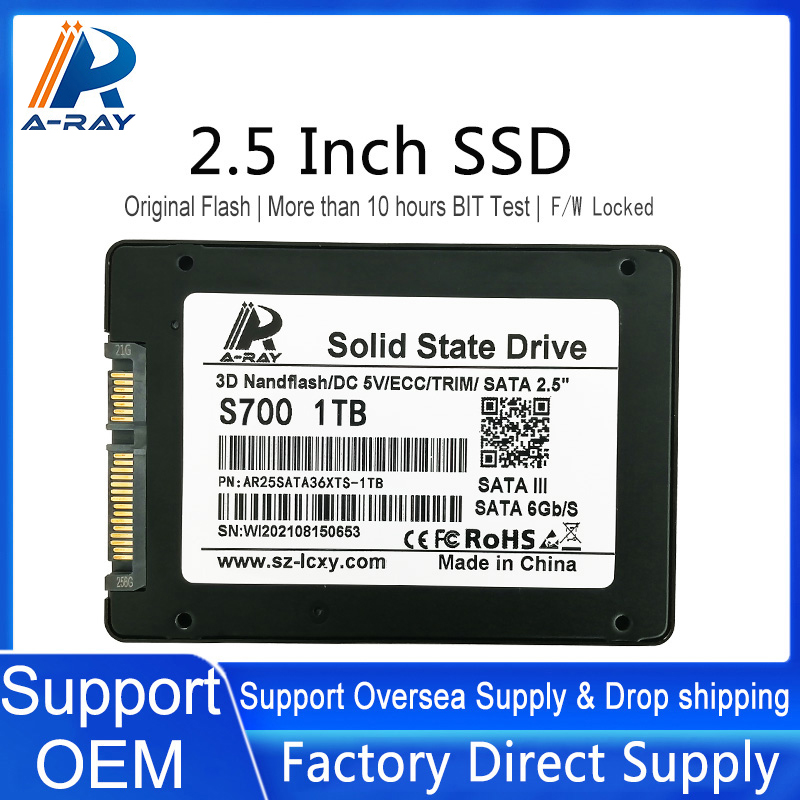 Disque dur interne SSD, SATA III, avec capacité de 2.5 go, 120 go, 240 go, 480 go, 1 to, pour ordinateur de bureau, pc portable