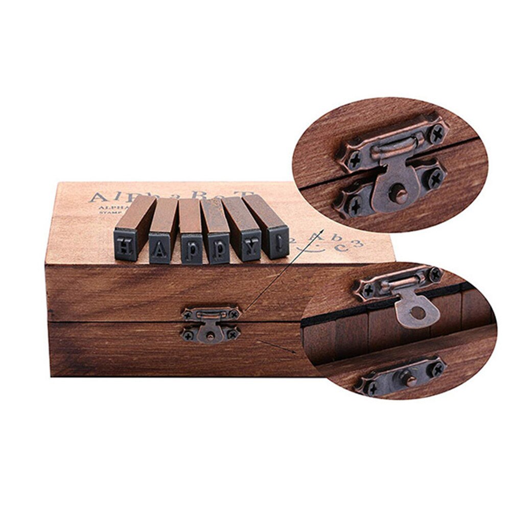 70pcs/set Number Alphabet Combination Letter Stamps with Wooden Box DIY Letter Diary Rubber Stamp Set Art Craft for Scrapbooking