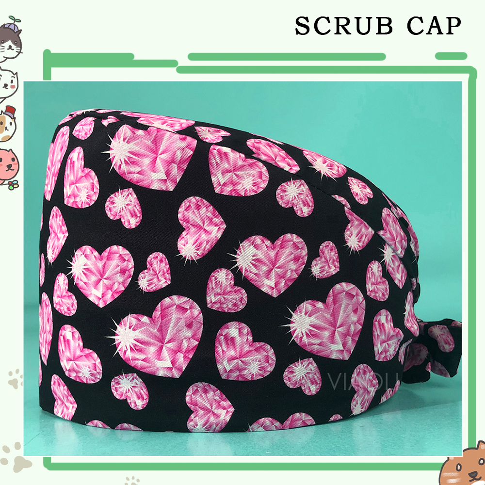 Scrubs Caps Mode Nurse Cap Dier Bedrukt Verstelbare Chirurgische Hoed Ziekenhuis Accessoires Dierenwinkel Werkhoeden