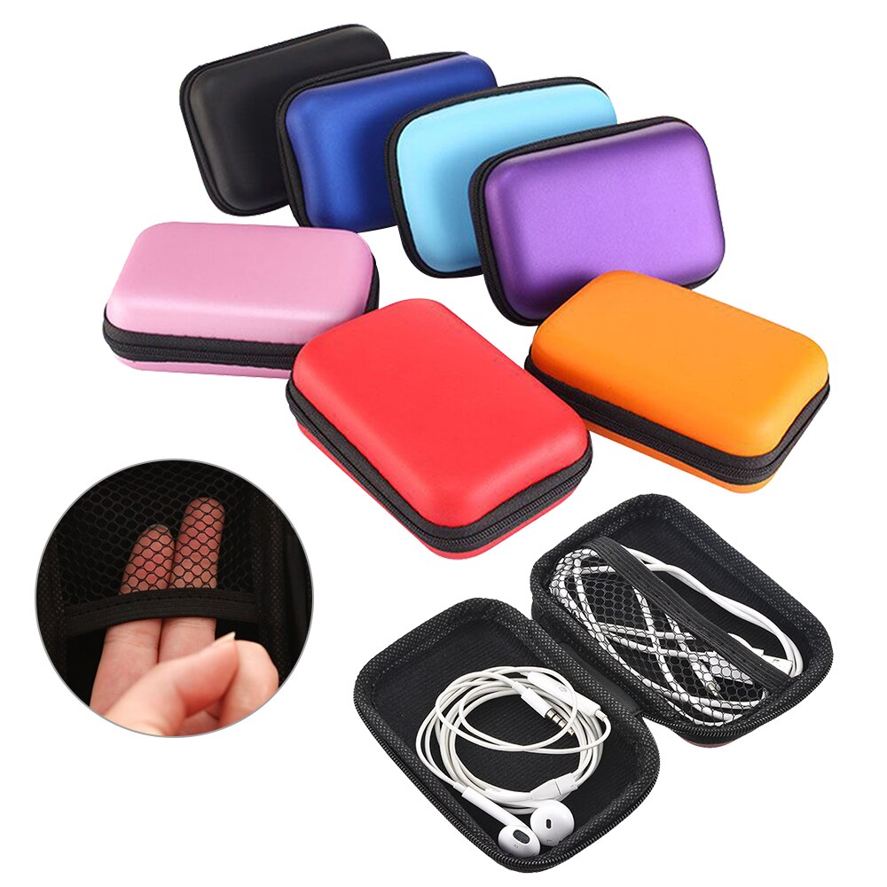 Multi-grid Earphone Case Storage Bag Organizer Polyester Data Cable Travel Storage Bags Power Bank Bag Multifunction