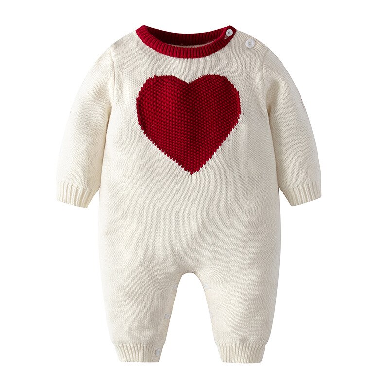 Baby Meisje Kleding Met Lange Mouwen Katoen Gebreide Rompertjes Pasgeboren Peuter Liefde Jumpsuit Outfits One-stukken Kleding Pasgeboren Kostuum: 9m