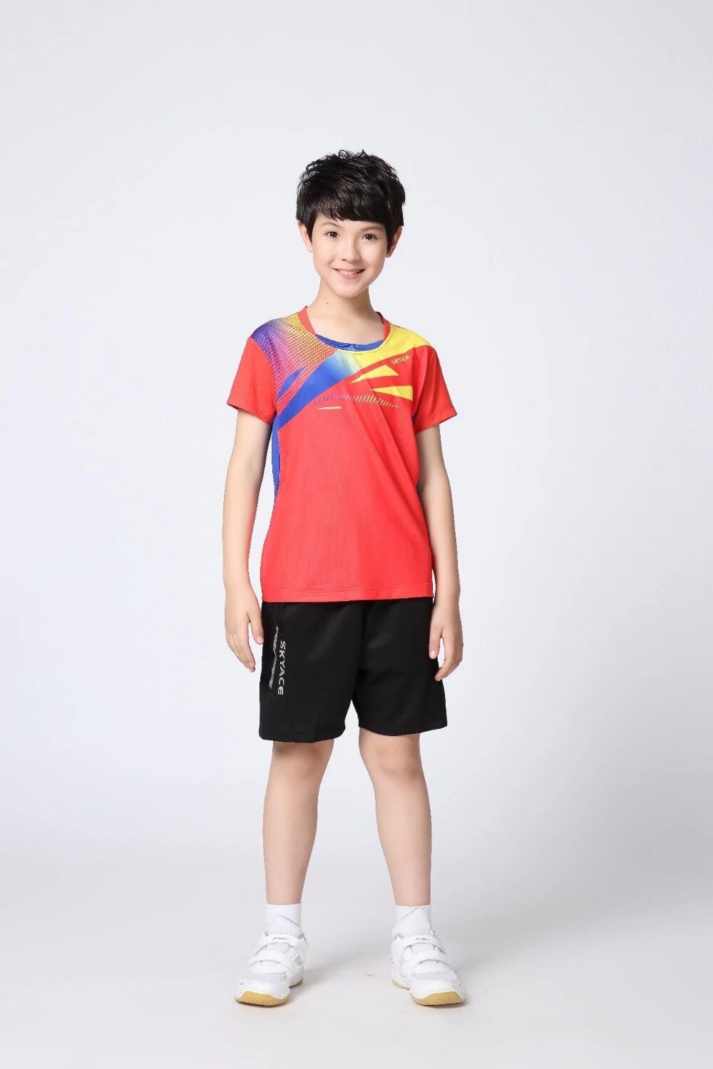 Student Tennis Shirts Sets , Boys Badminton Suit , Kid Table Tennis Clothes , Ping Pong T-Shirt + Shorts Plus Size 3XL XR70