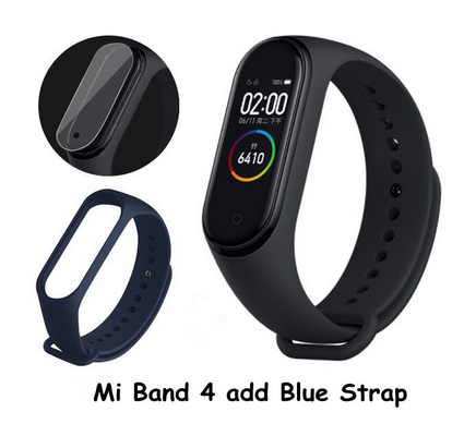 Original Xiao mi mi Band 4 Clever Uhr AMOLED Farbe Bildschirm Herzfrequenz Fitness Sport 50ATM Wasserdichte Clever Armbinde Bluetooth 5,0: CN  DarkBlue Gurt
