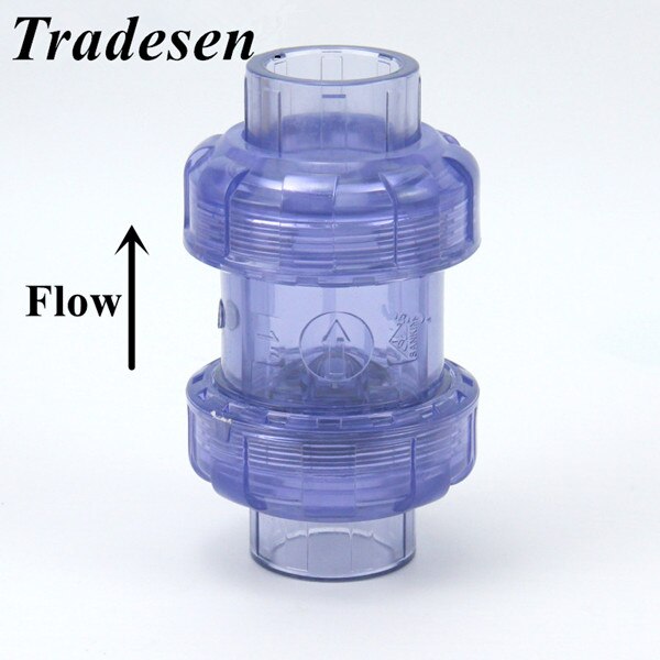 1pc 20~63mm Hi Transparent UPVC Flap Check Valve Aquarium Tank PVC Union Joint Industrial Water Pipe Non-Return Valve: Inner Dia32mm