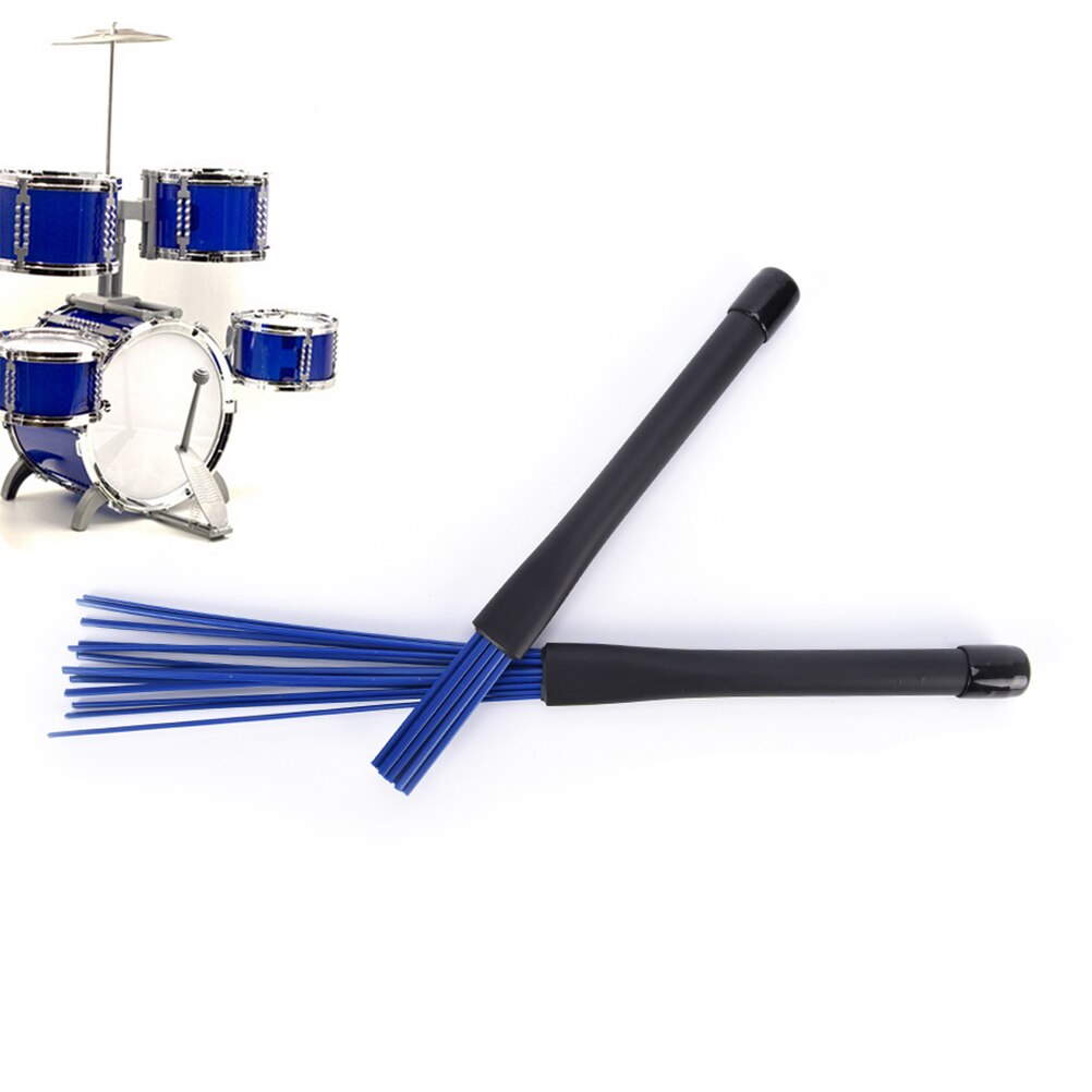 Escobillas para Batería de Jazz, retráctiles, de 32cm en negro y azul, 1 unidad