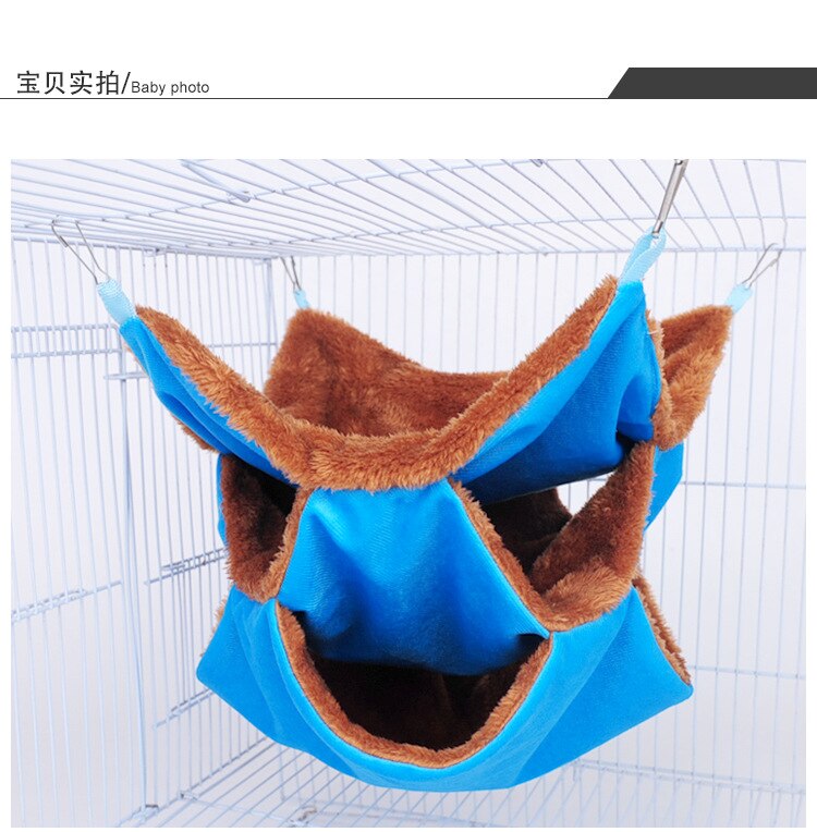 Peluche labirinto a tre livelli di cricchetto per animali domestici mantenere caldo appeso criceto sacco a pelo strumento gatto cricchetto