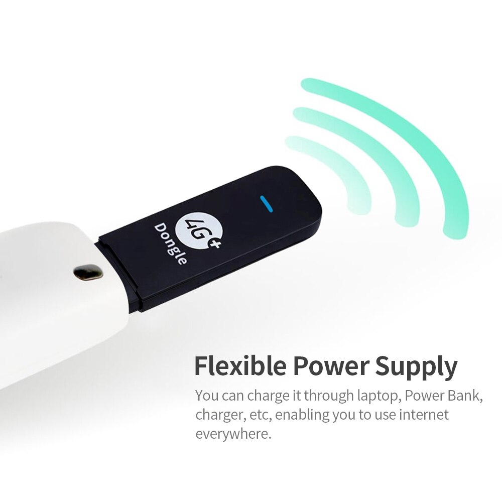 4G LTE USB Modem Mobile WiFi Hotspot with SIM Card Slot 150Mbps DL 50Mbps UL Max 10 Devices External Antenna Ports US/EU Version