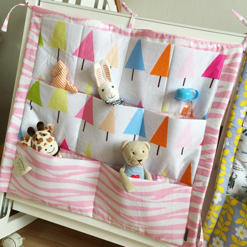 Sac de rangement multifonctionnel en mousseline | Sac de rangement suspendu de poche pour lit de bébé, sac de rangement suspendu pour lit de bébé