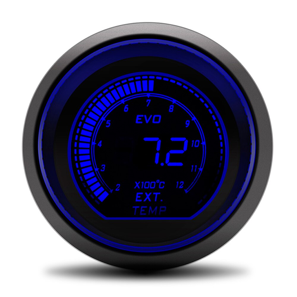 Cyfrowy miernik temperatury spalin 2 cal 52mm miernik temperatury spalin wskaźnik temperatury gazu czerwony niebieski czujnik doprowadziło EGT wew miernik miernik samochodowy