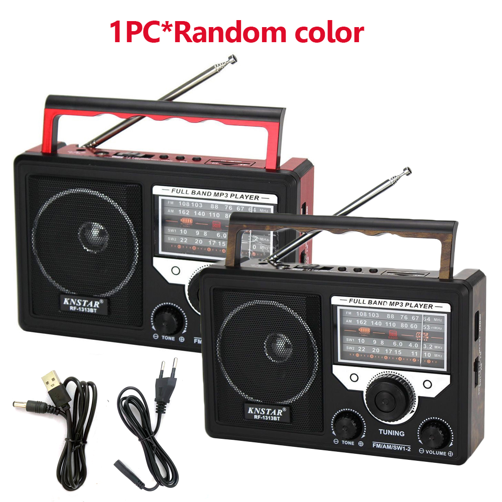 Portable FM AM SW Radio High Sensitivity Word Band Radios Receiver Wireless Bluetooth Speaker Support TF USB SD Card AC/DC Power: Default Title